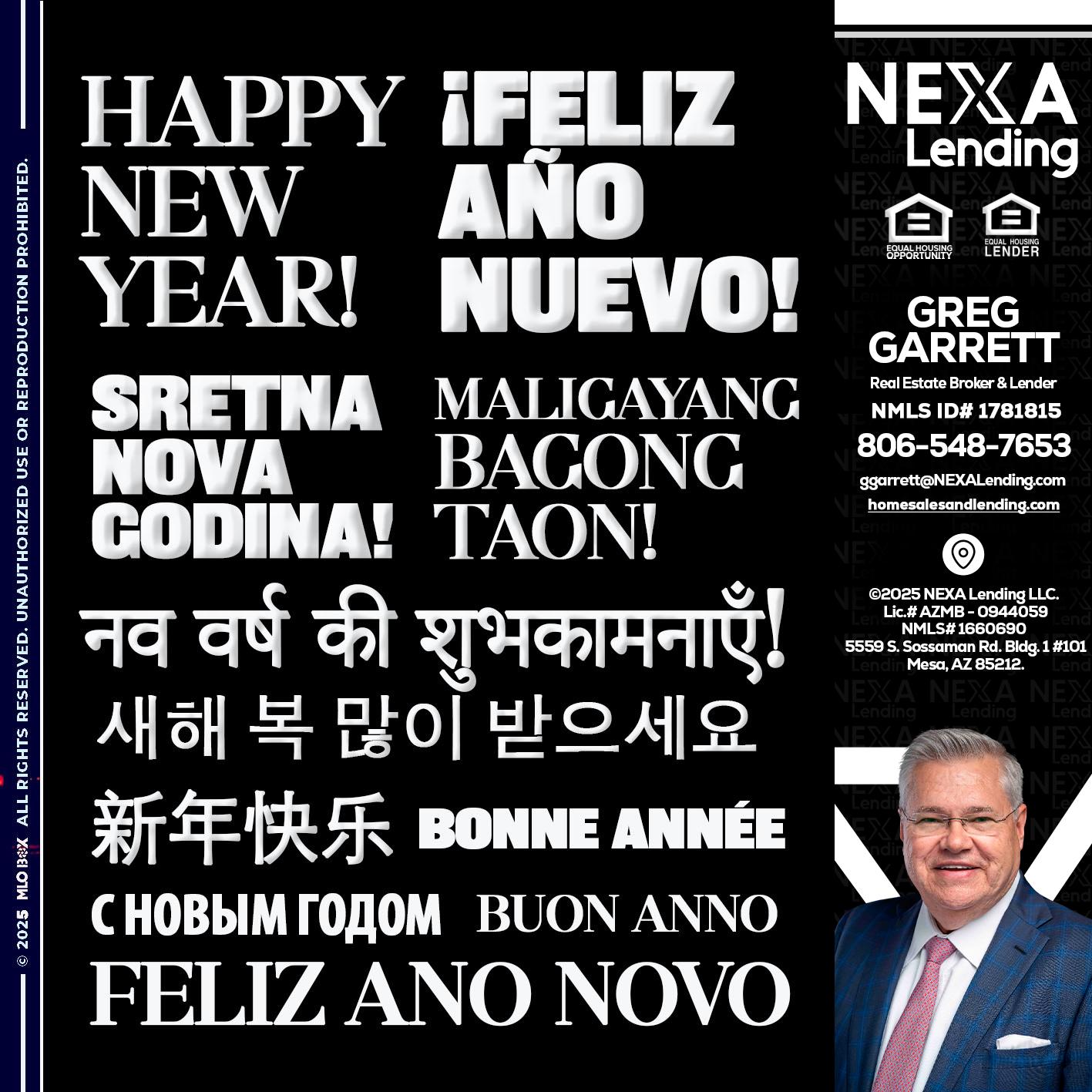 HAPPY NEW YEAR - Greg Garrett -Real Estate Broker & Lender