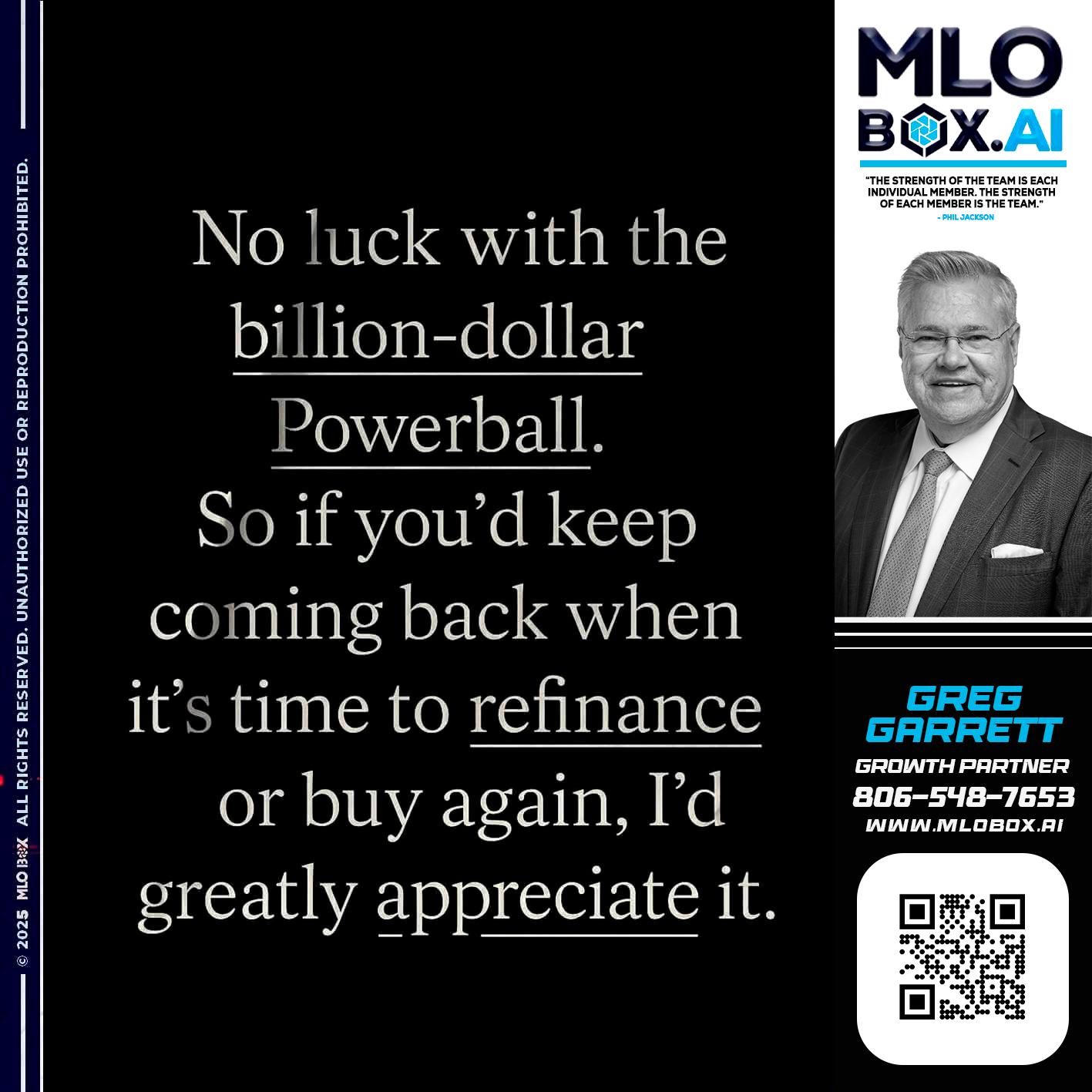 NO LUCK - Greg Garrett -Real Estate Broker & Lender