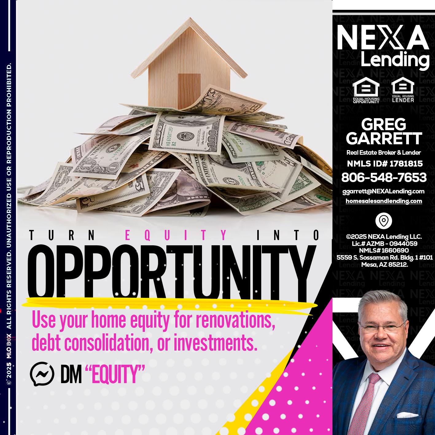 opportunity - Greg Garrett -Real Estate Broker & Lender