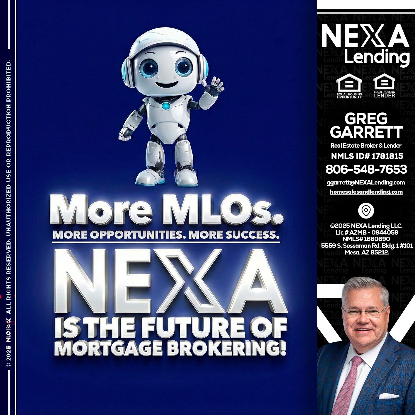 MORE MLOs - Greg Garrett -Real Estate Broker & Lender
