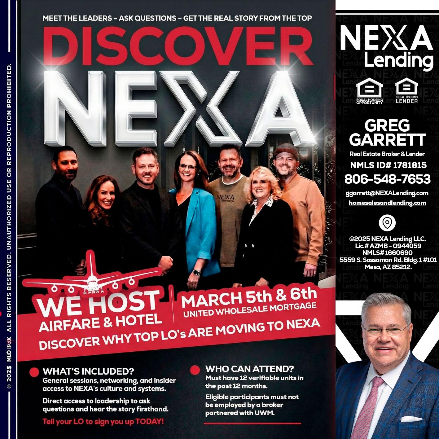 DISCOVER NEXA - Greg Garrett -Real Estate Broker & Lender