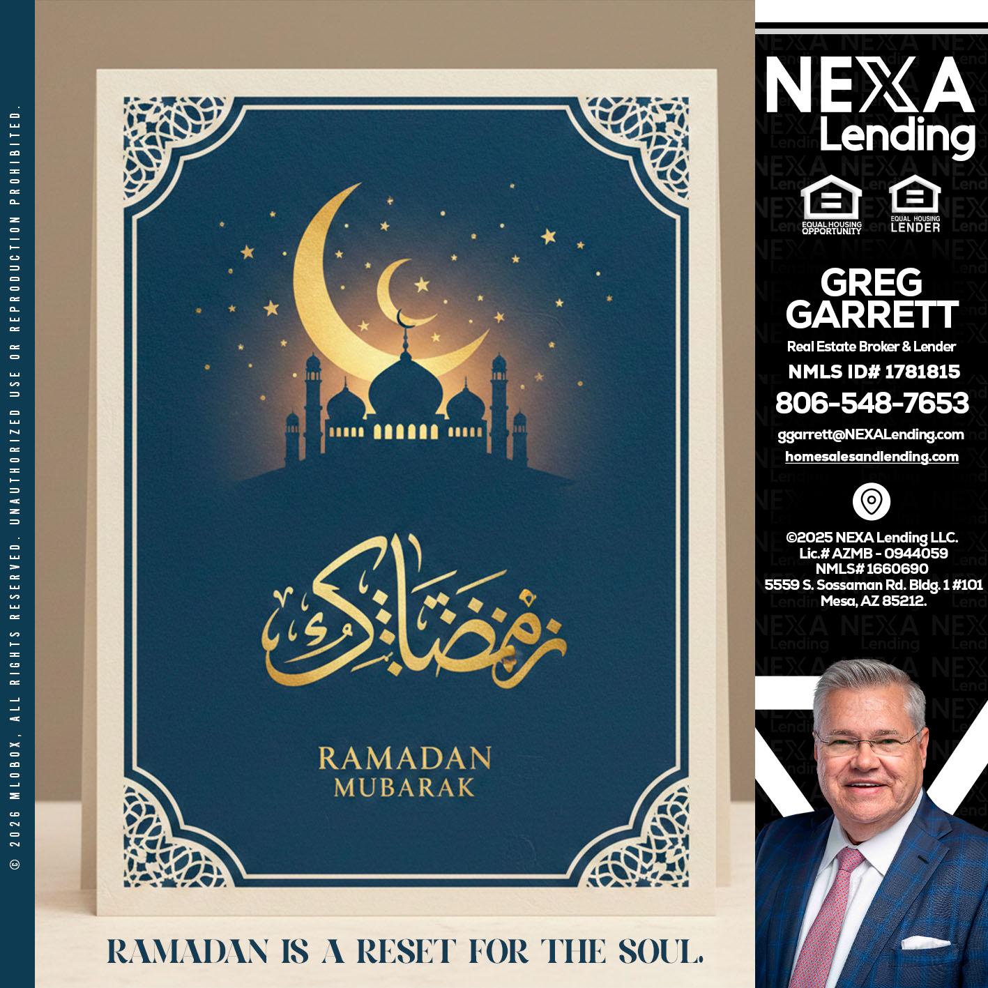 HAPPY RAMADAN - Greg Garrett -Real Estate Broker & Lender
