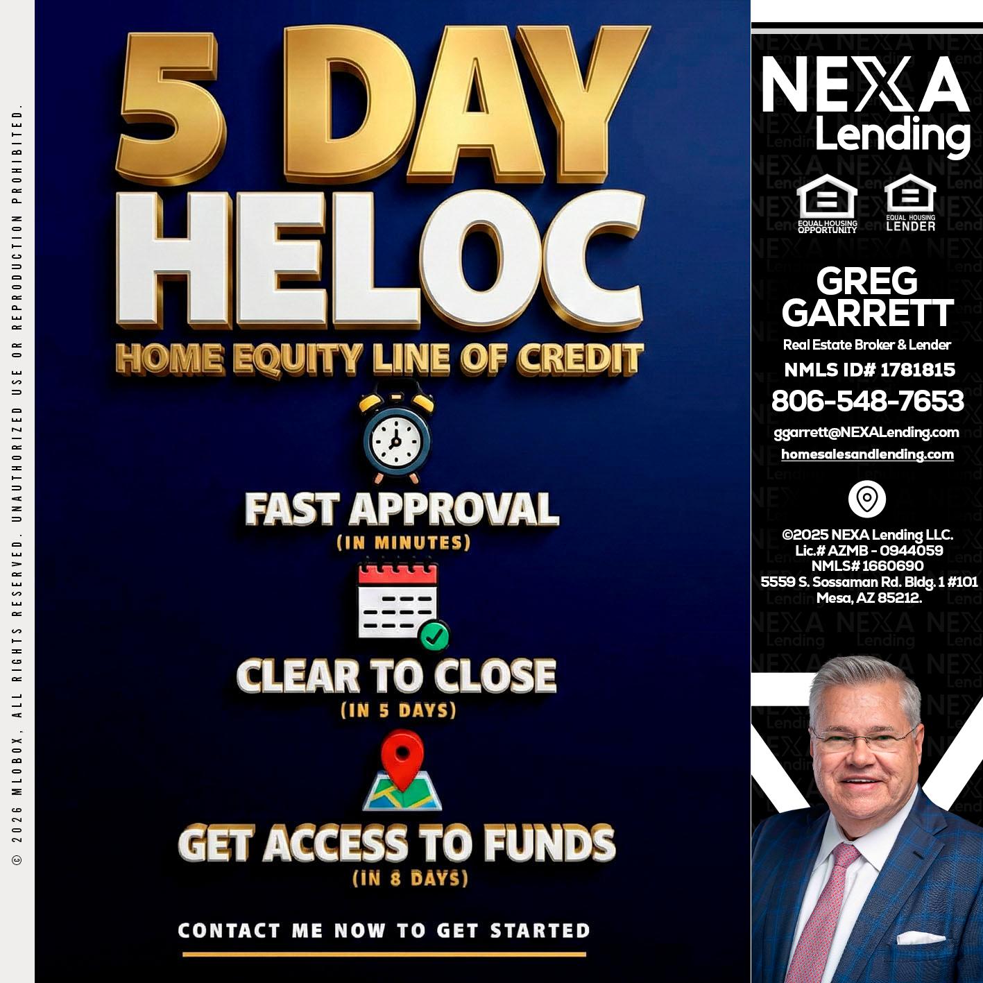 5 day hello - Greg Garrett -Real Estate Broker & Lender