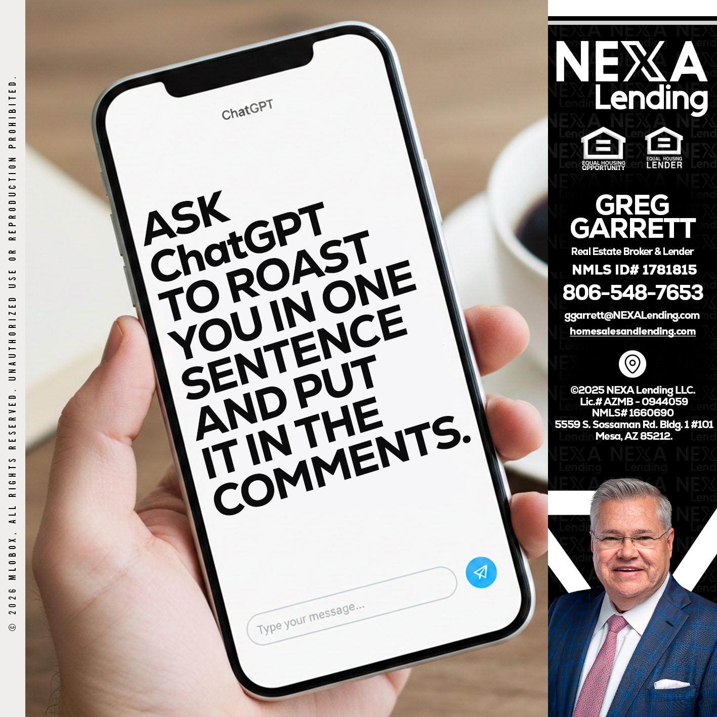 ask chatgpt - Greg Garrett -Real Estate Broker & Lender