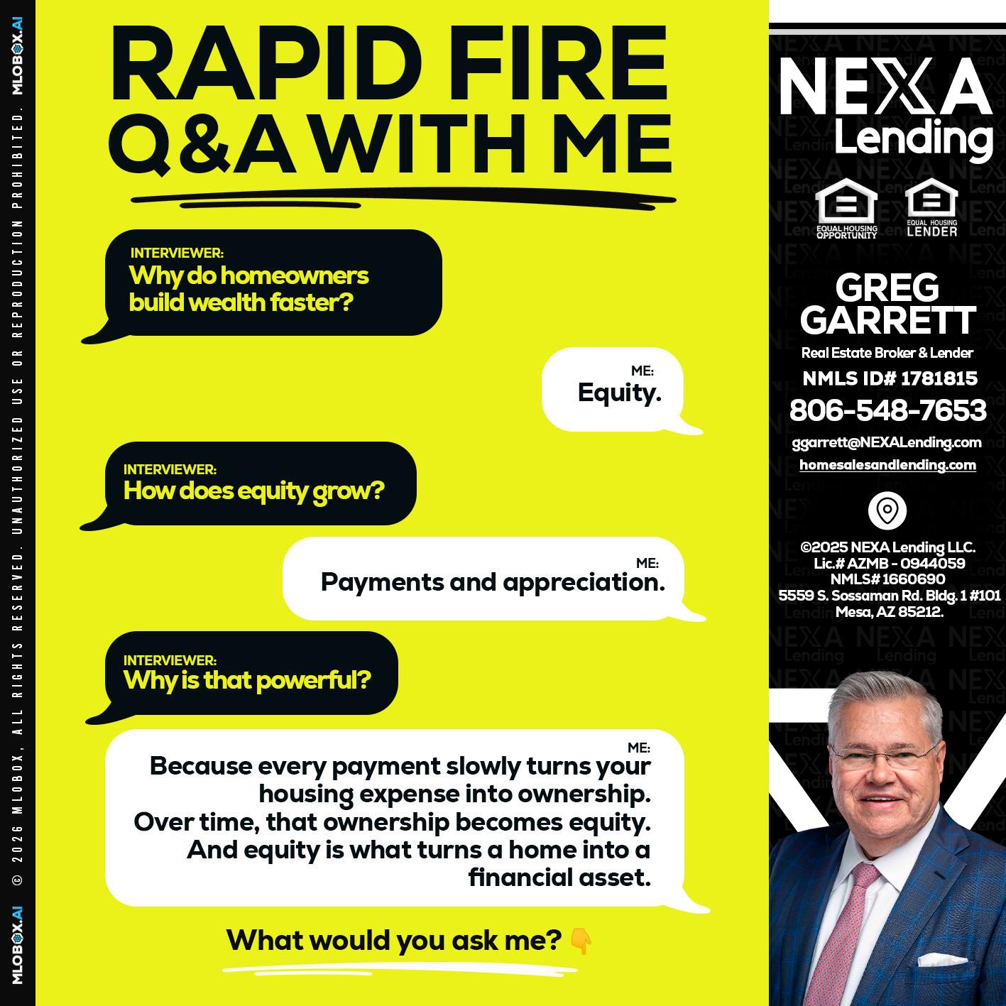 RAPID FIRE Q&A - Greg Garrett -Real Estate Broker & Lender