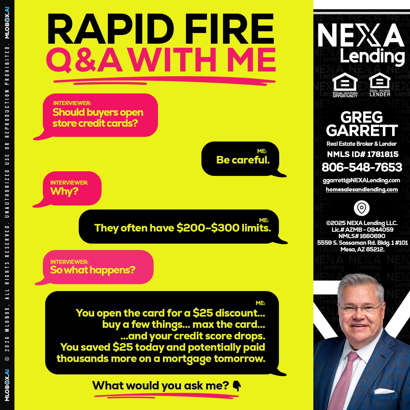 RAPID FIRE Q&A - Greg Garrett -Real Estate Broker & Lender