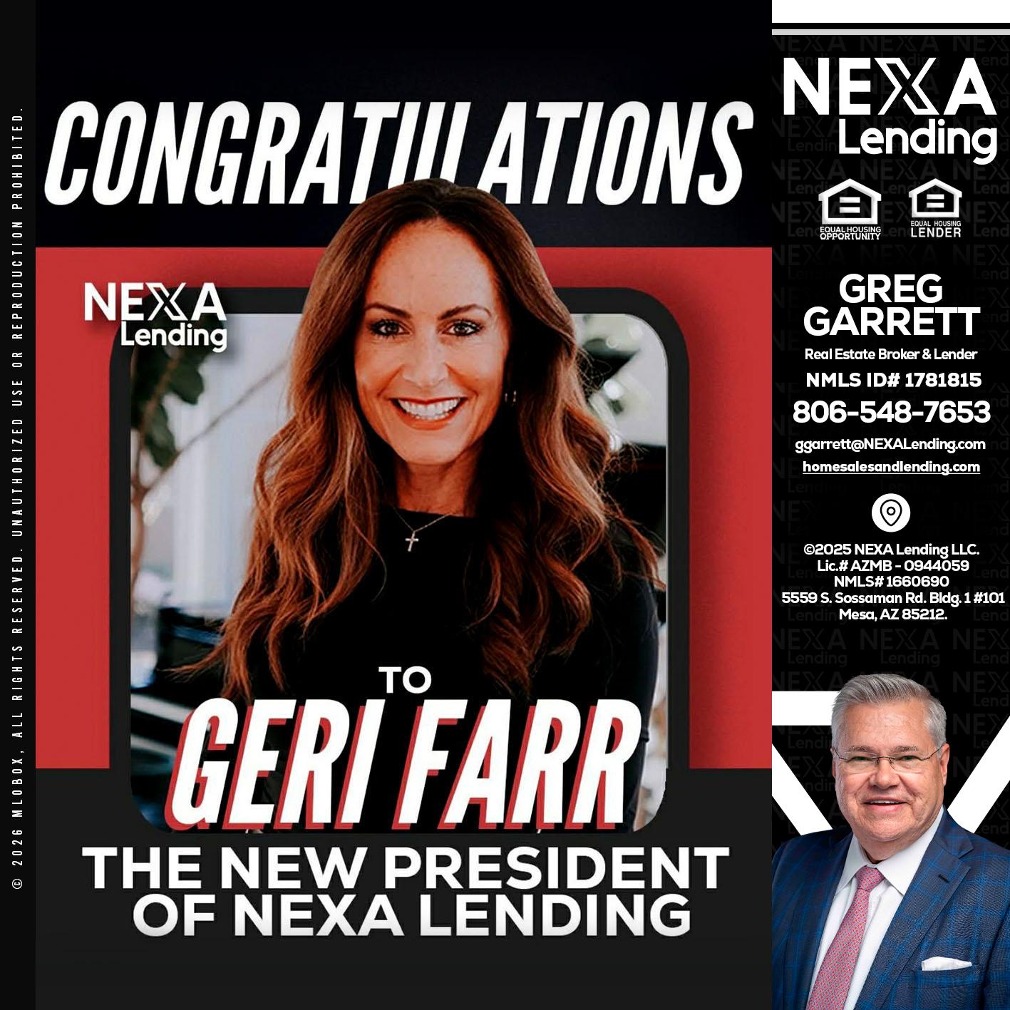 CONGRATULATIONS - Greg Garrett -Real Estate Broker & Lender