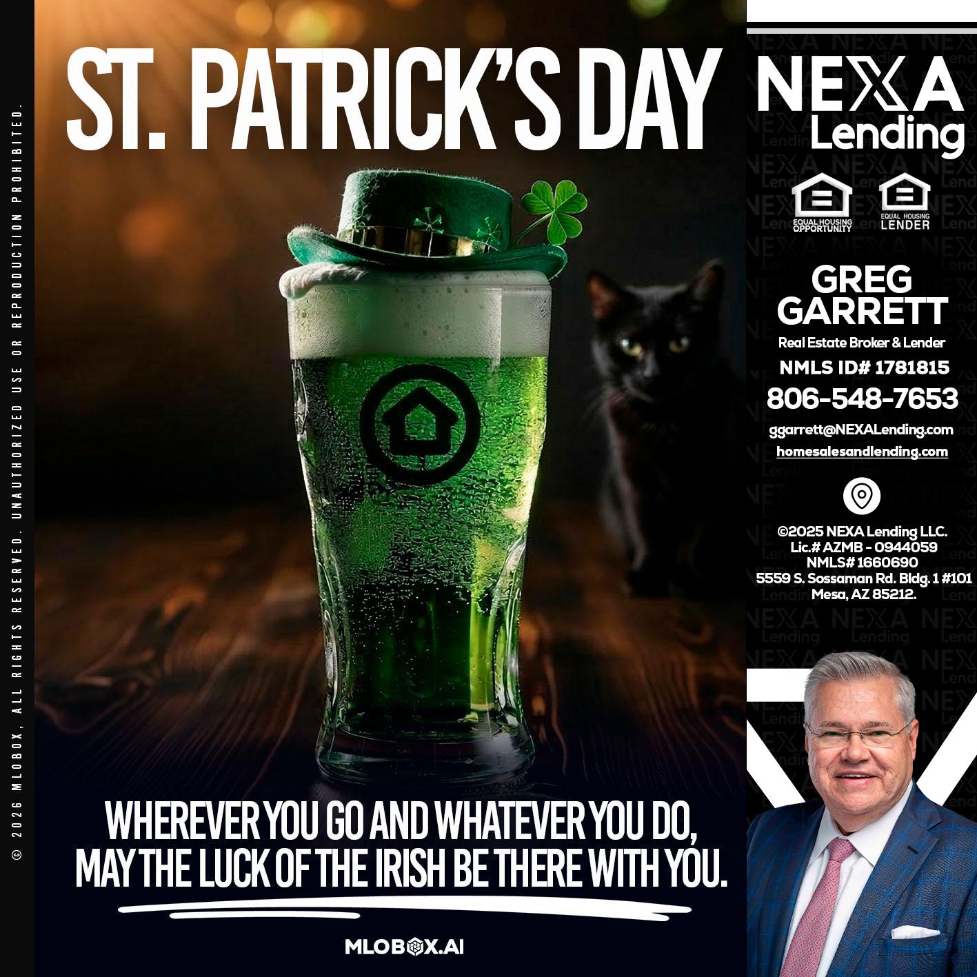st. Patricks day - Greg Garrett -Real Estate Broker & Lender