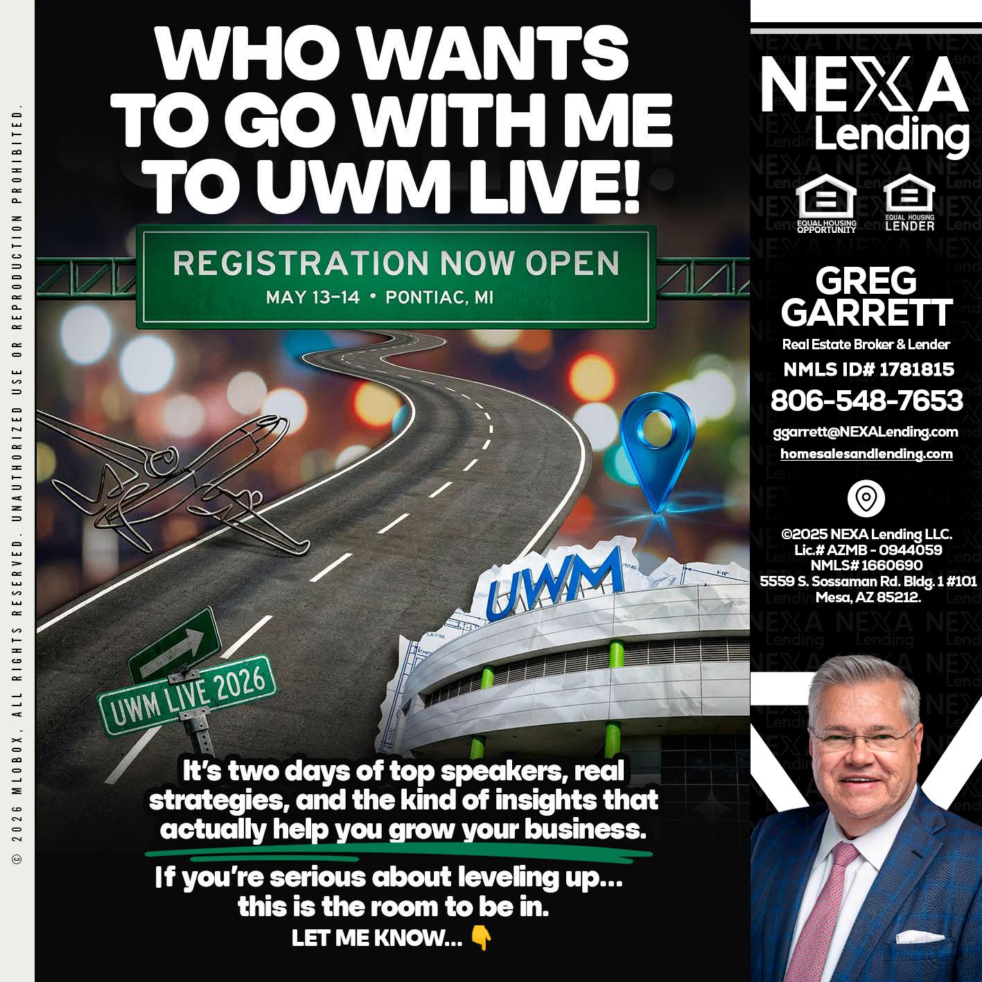 WHO WANTS - Greg Garrett -Real Estate Broker & Lender