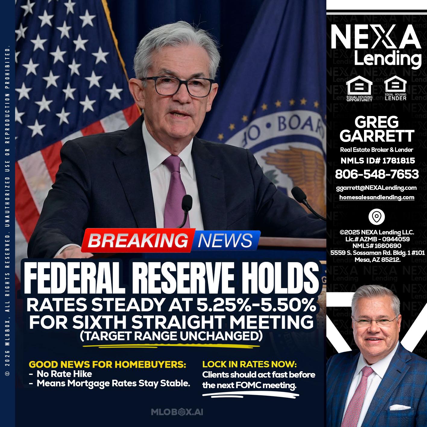 federal reserve - Greg Garrett -Real Estate Broker & Lender