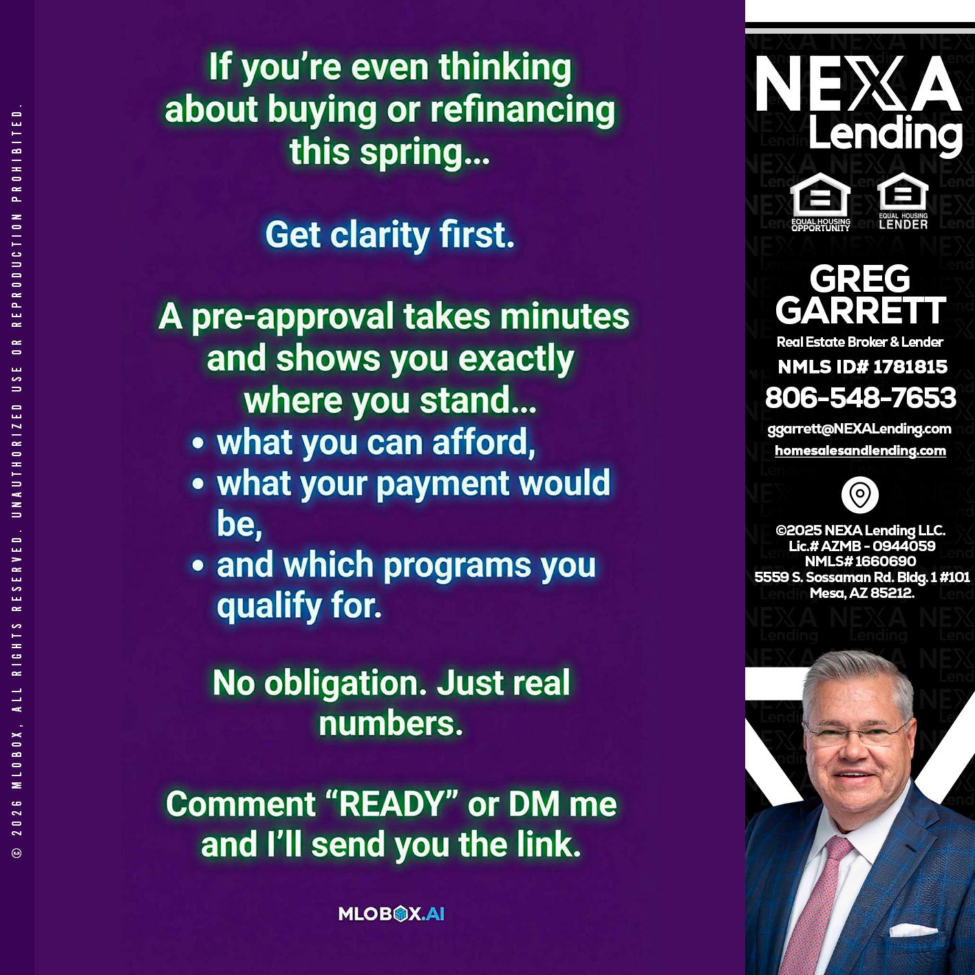 IF YOU THINKING - Greg Garrett -Real Estate Broker & Lender