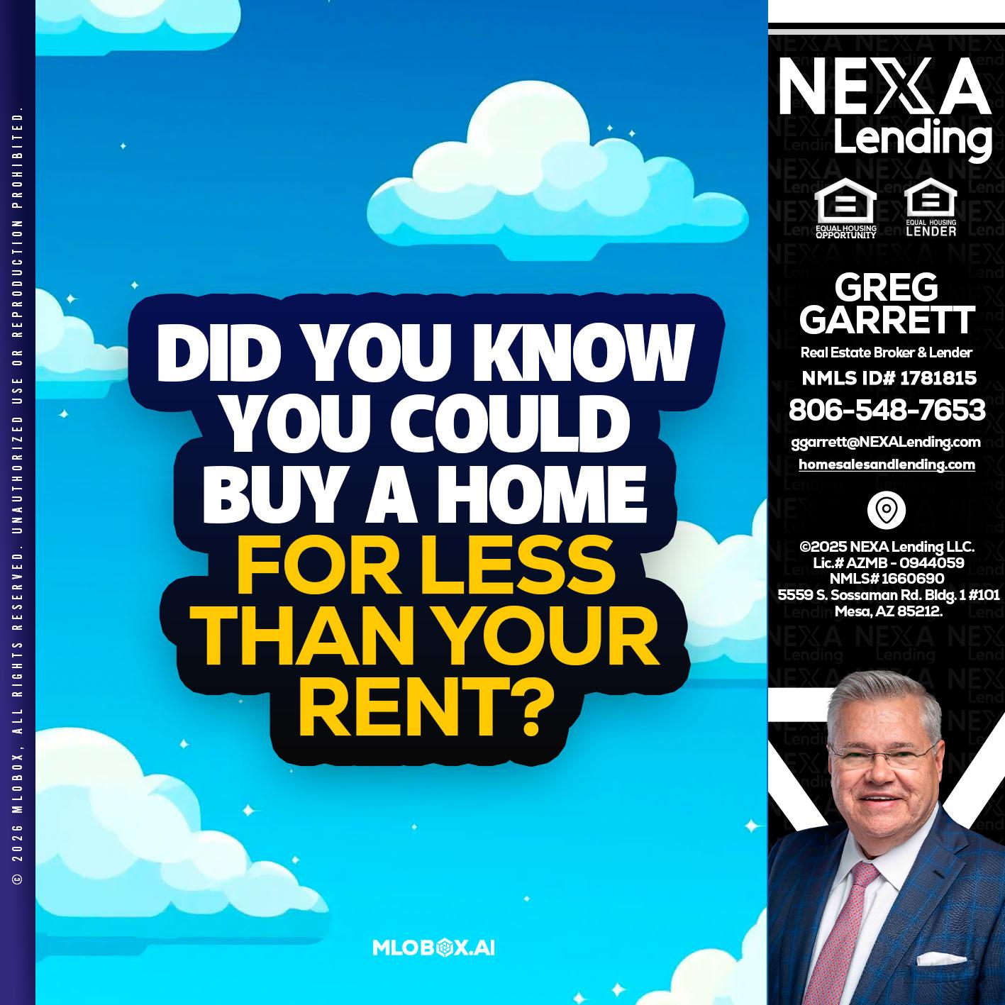 DID YOU KNOW - Greg Garrett -Real Estate Broker & Lender
