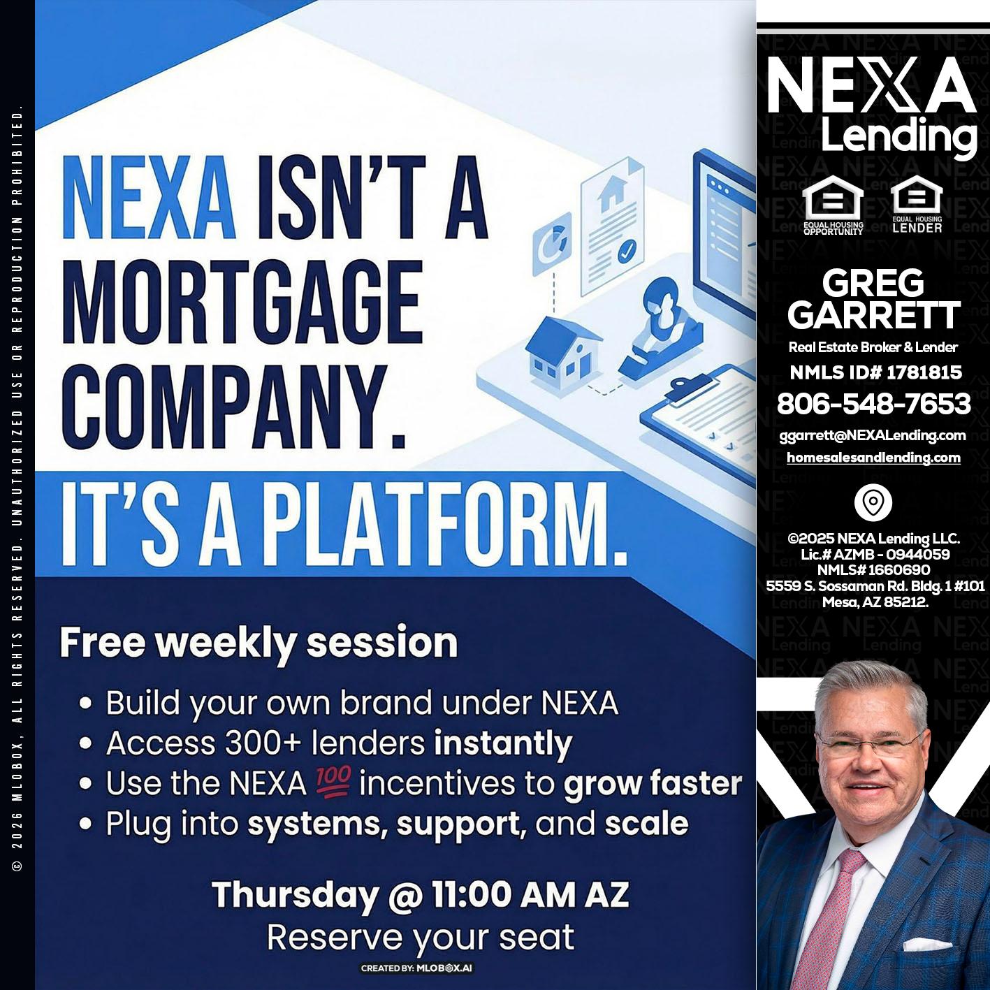 NEXA ISNT - Greg Garrett -Real Estate Broker & Lender