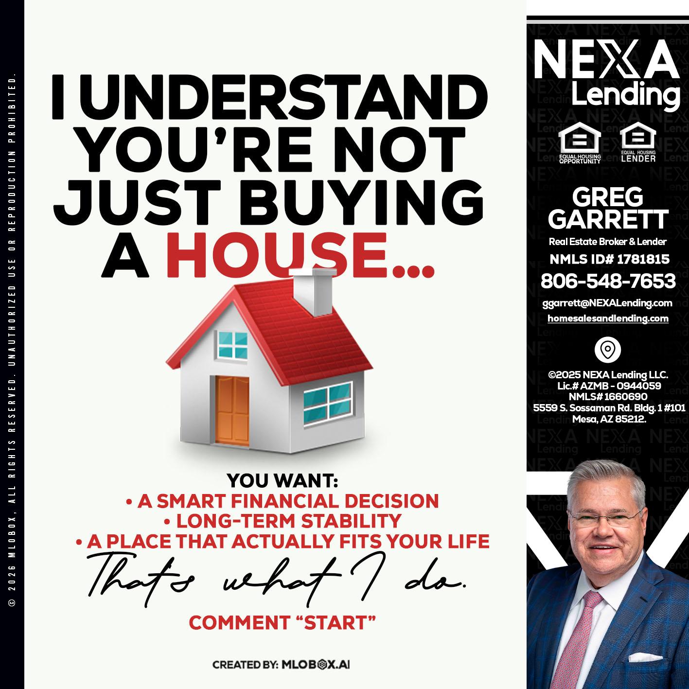 I UNDERSTAND - Greg Garrett -Real Estate Broker & Lender