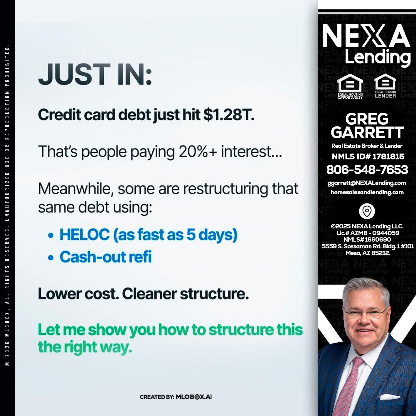 JUST IN - Greg Garrett -Real Estate Broker & Lender