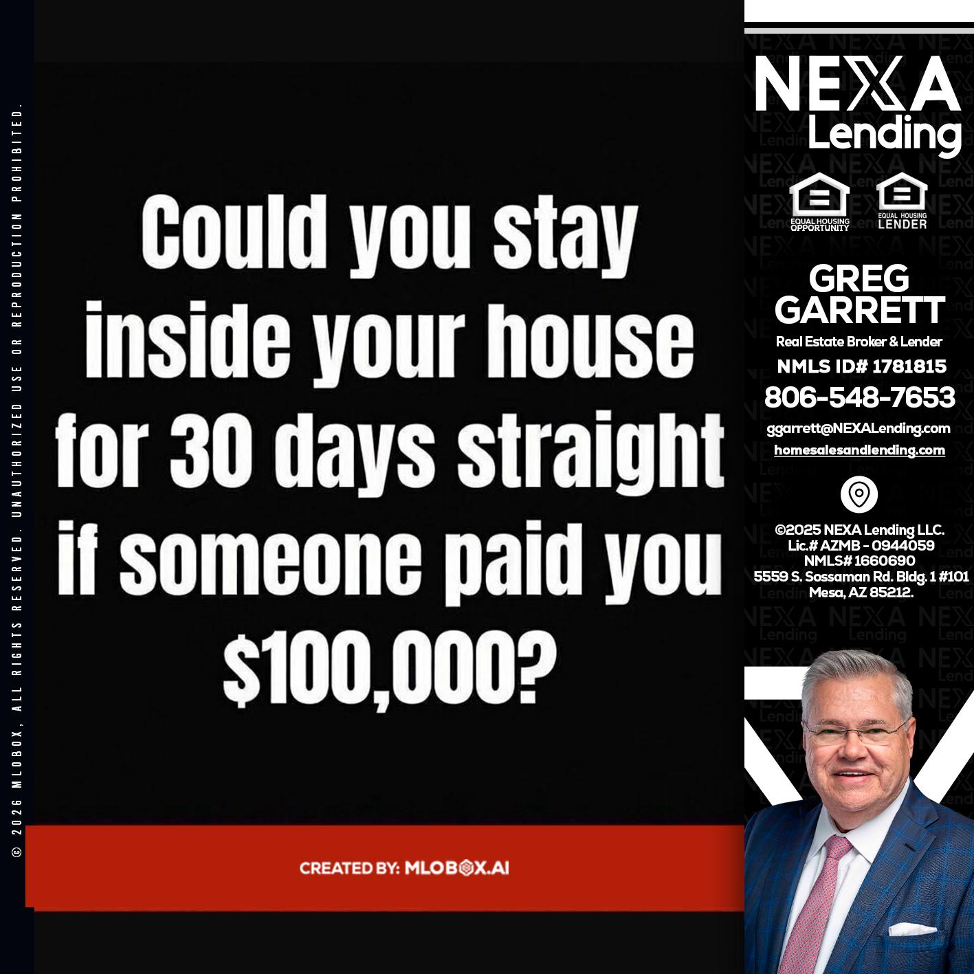 COULD YOU STAY - Greg Garrett -Real Estate Broker & Lender