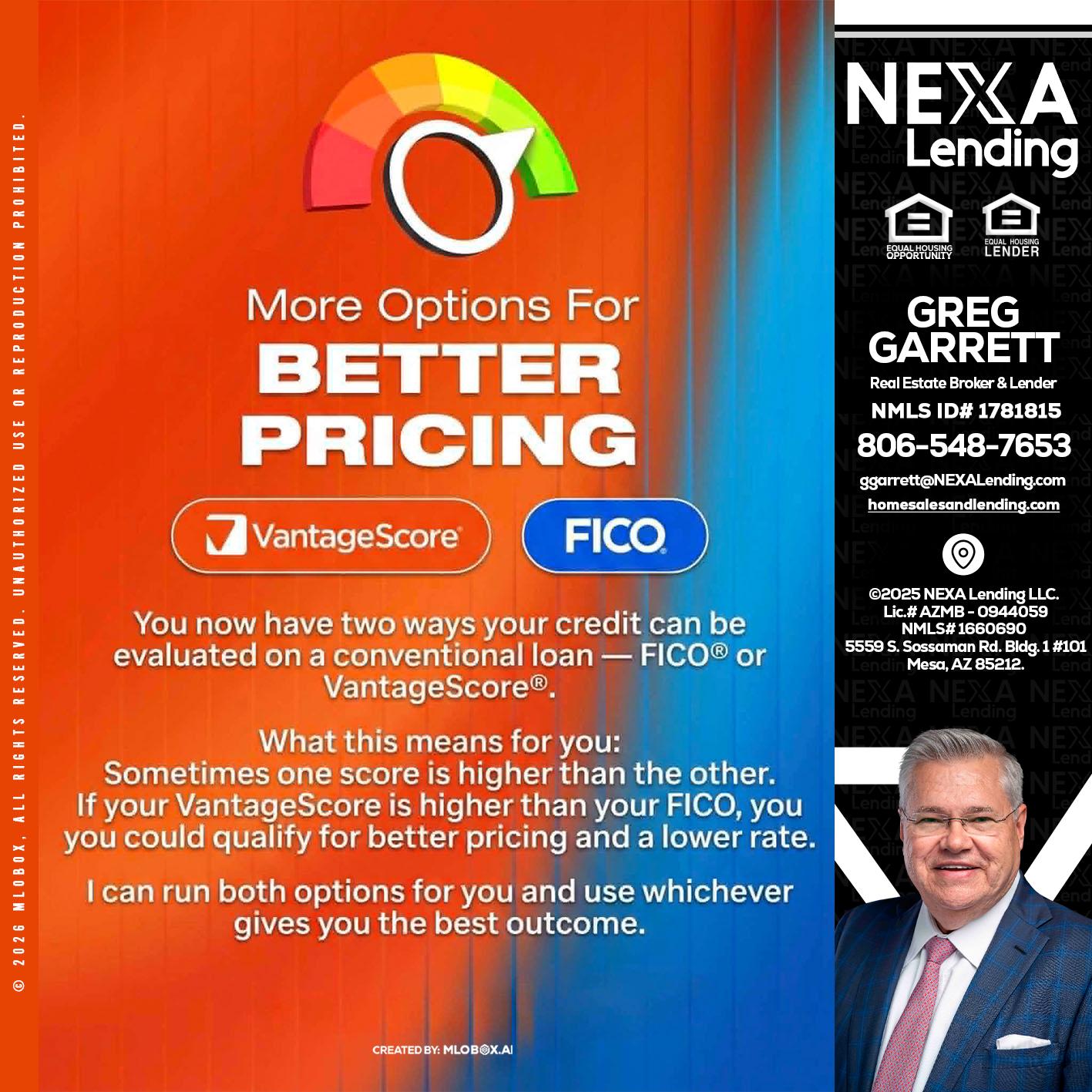 BETTER PRICING - Greg Garrett -Real Estate Broker & Lender