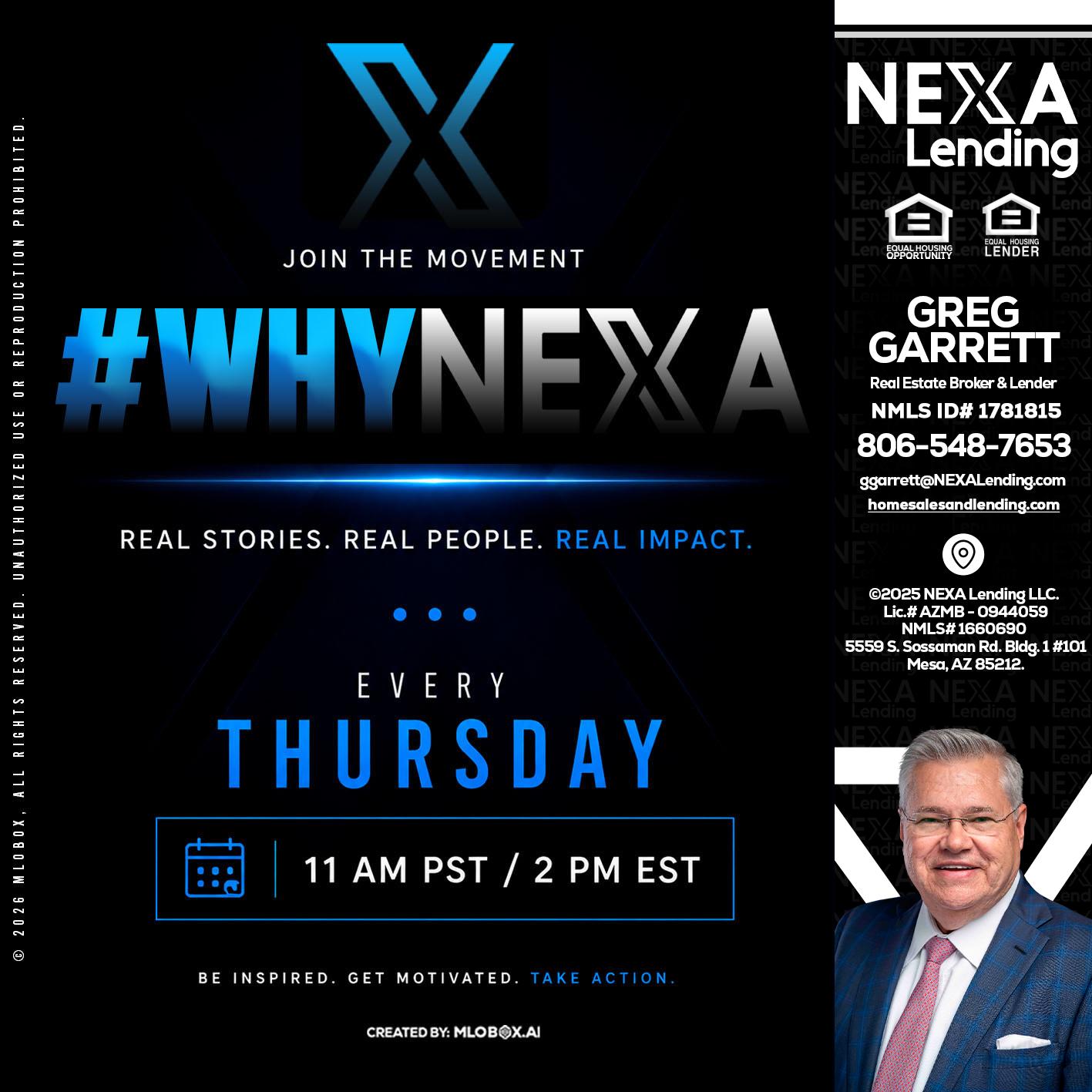 why NEXA - Greg Garrett -Real Estate Broker & Lender
