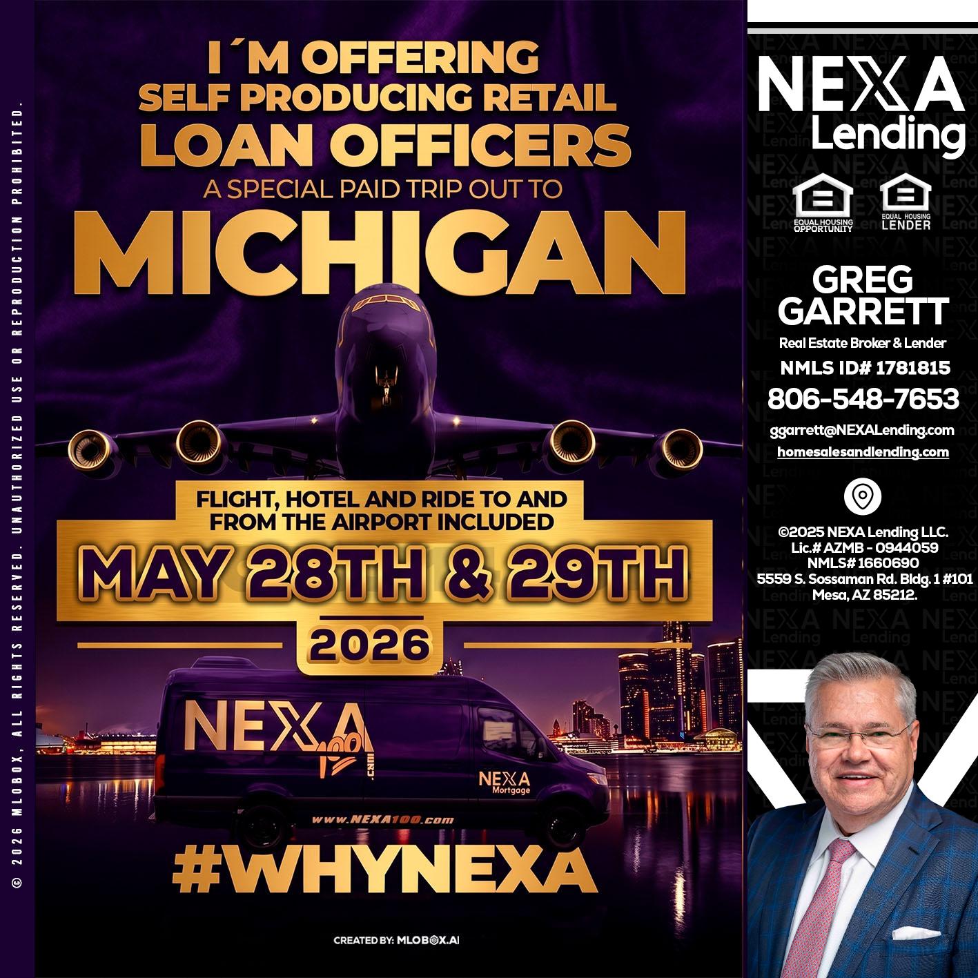 MICHIGAN - Greg Garrett -Real Estate Broker & Lender