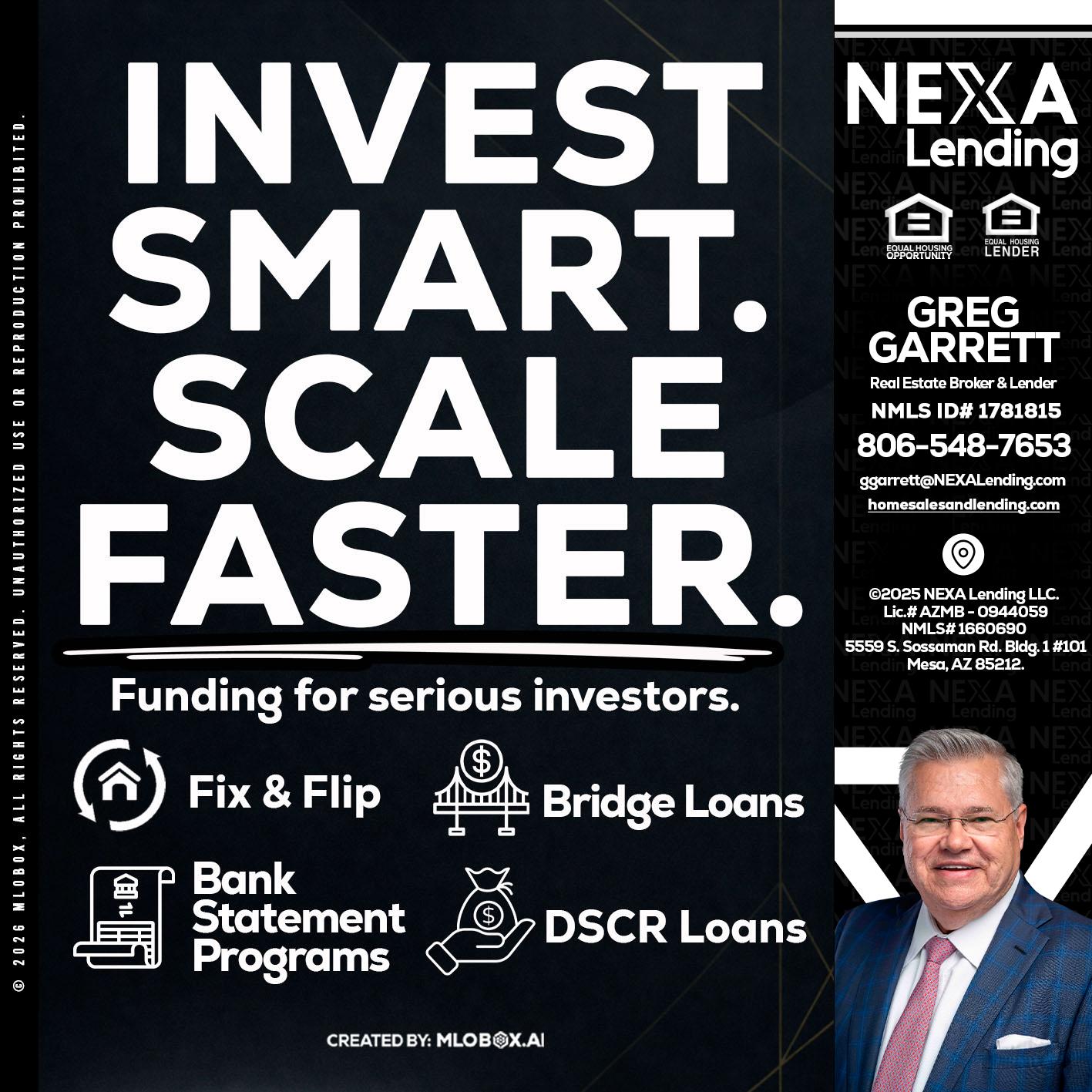 INVEST SMART - Greg Garrett -Real Estate Broker & Lender