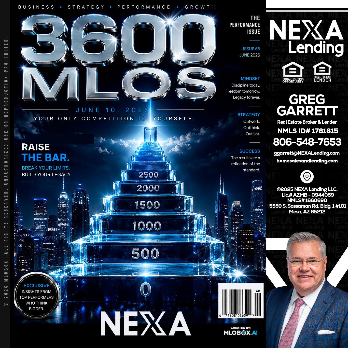3600 MLOs - Greg Garrett -Real Estate Broker & Lender