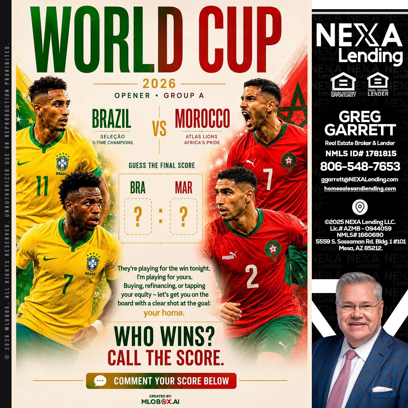 WORLD CUP - Greg Garrett -Real Estate Broker & Lender