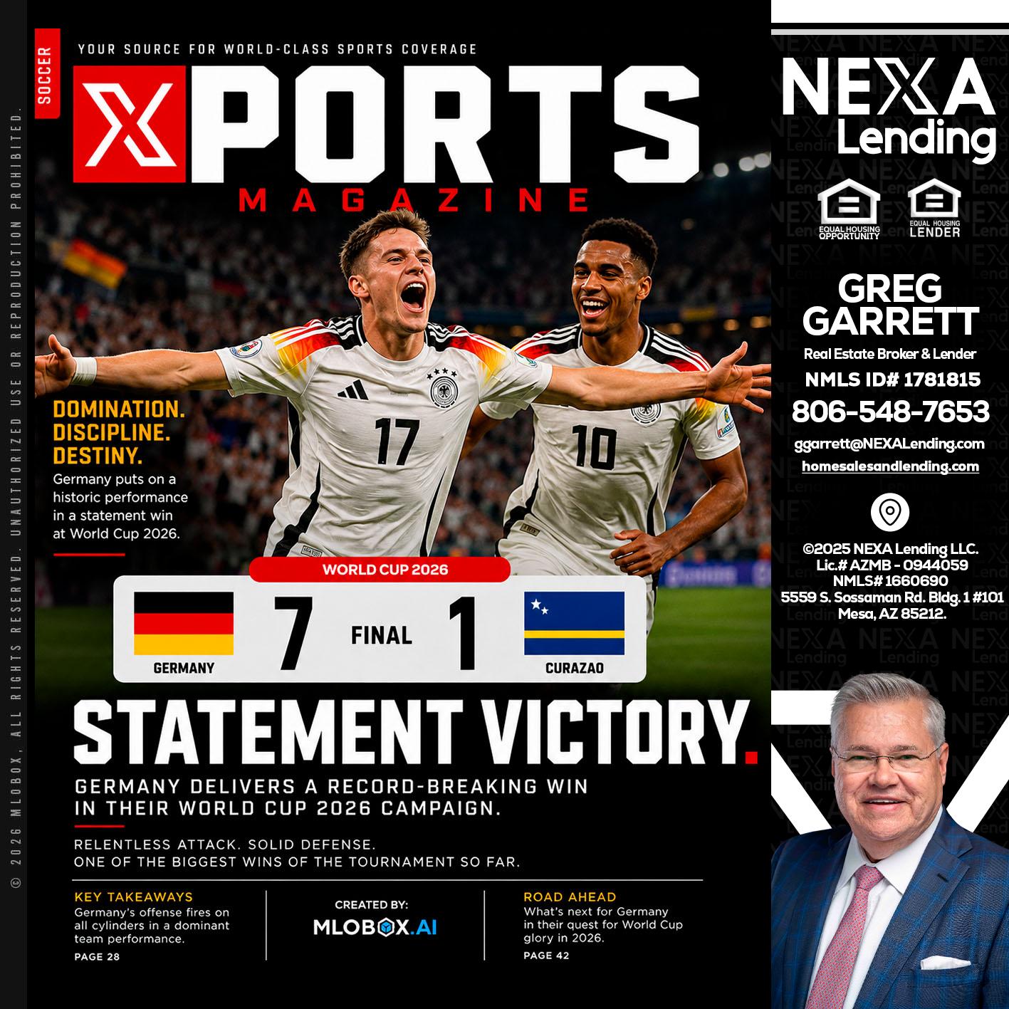 GERMANY VS CURASSAO (7-1) - Greg Garrett -Real Estate Broker & Lender