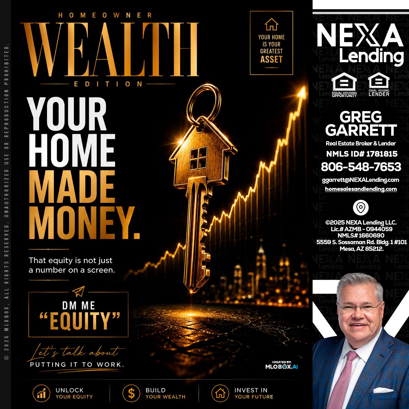 YOUR HOME MADE - Greg Garrett -Real Estate Broker & Lender