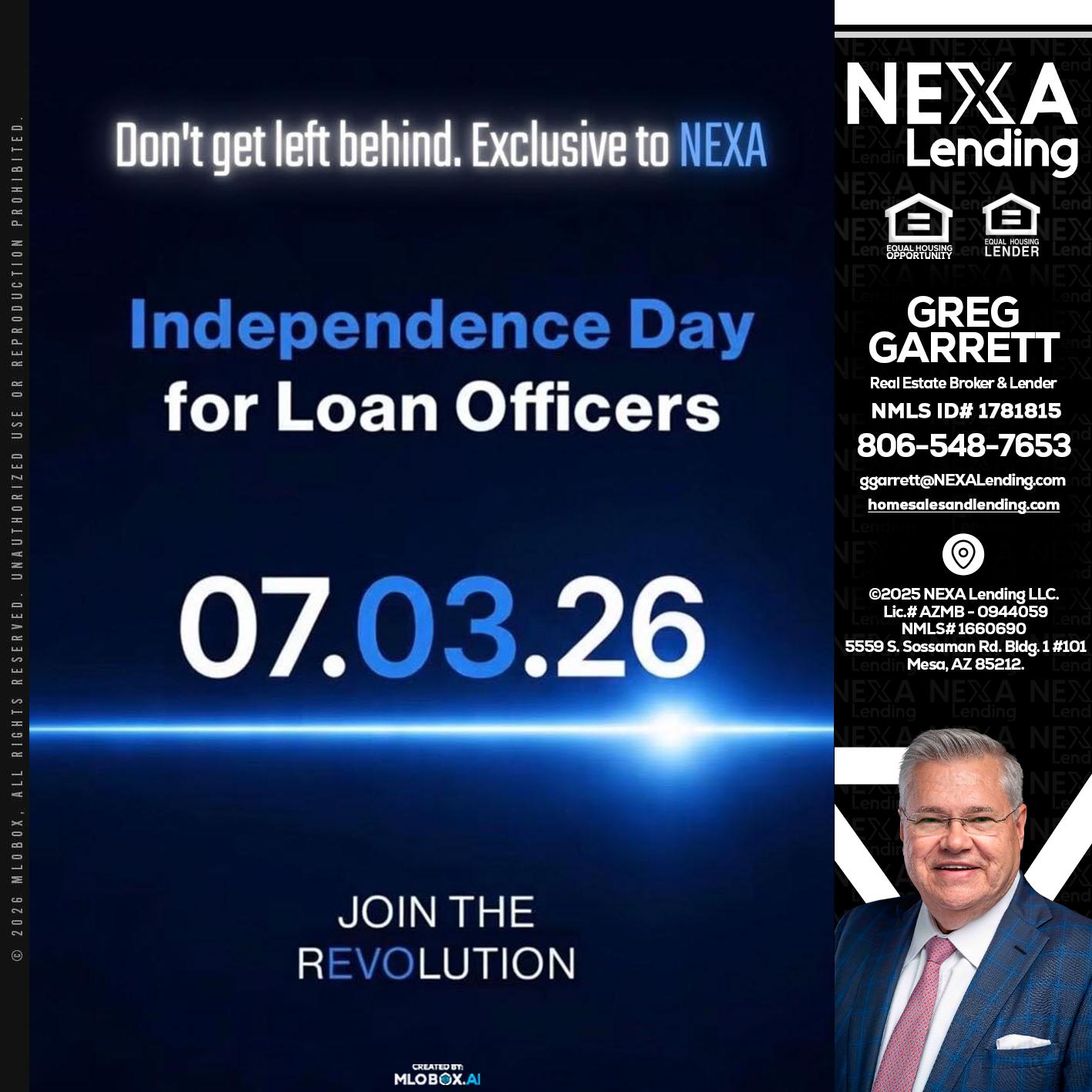 INDEPENDENCE DAY - Greg Garrett -Real Estate Broker & Lender