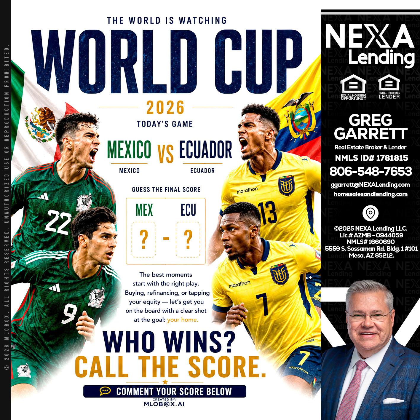 WORLD CUP 2026 - Greg Garrett -Real Estate Broker & Lender