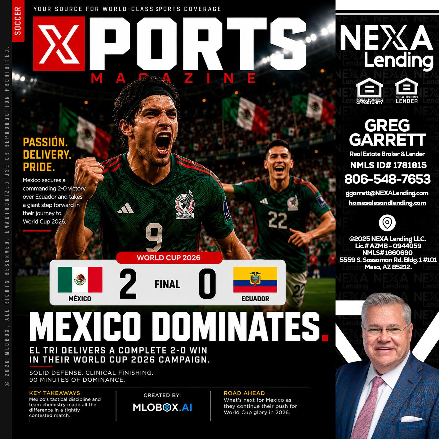 XPORTS MEX 2-0 ECUADOR - Greg Garrett -Real Estate Broker & Lender